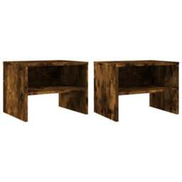 Berkfield Bedside Cabinets 2 Pcs Smoked Oak 40X30X30 Cm Engineered Wood - thumbnail 2
