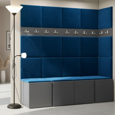 Anteroom Set Orion Ii Graphite Shoe Cabinet Hangers Blue Panels - image 1