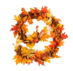 Best Artificial 6Ft/180Cm Autumn Winter Halloween Maple Garland With Pumpkins Acorns Berries - thumbnail 3