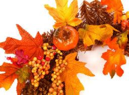 Best Artificial 6Ft/180Cm Autumn Winter Halloween Maple Garland With Pumpkins Acorns Berries - thumbnail 5