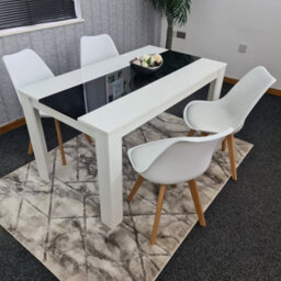 Kosy Koala Dining Table And 4 Chairs White Black  Wood 4 Leather Plastic White Chairs Dining Room - thumbnail 7