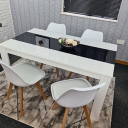 Kosy Koala Dining Table And 4 Chairs White Black  Wood 4 Leather Plastic White Chairs Dining Room - thumbnail 6