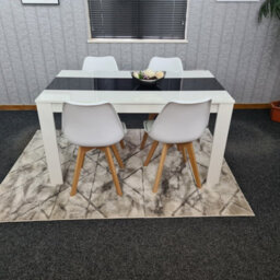 Kosy Koala Dining Table And 4 Chairs White Black  Wood 4 Leather Plastic White Chairs Dining Room