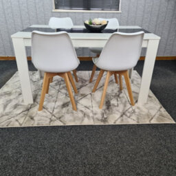 Kosy Koala Dining Table And 4 Chairs White Black  Wood 4 Leather Plastic White Chairs Dining Room - thumbnail 2