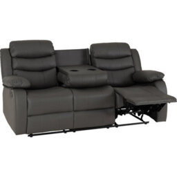 Seconique Roma 3 Seater Recliner Sofa - Grey Pu - thumbnail 8