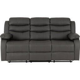 Seconique Roma 3 Seater Recliner Sofa - Grey Pu - thumbnail 2