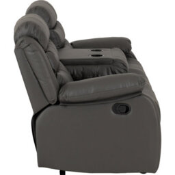 Seconique Roma 3 Seater Recliner Sofa - Grey Pu - thumbnail 3