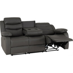 Seconique Roma 3 Seater Recliner Sofa - Grey Pu - thumbnail 6