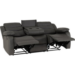 Seconique Roma 3 Seater Recliner Sofa - Grey Pu - thumbnail 7