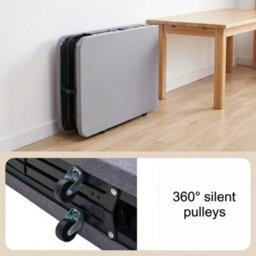 Single Foldable Folding Bed & Mattress Guest Bed Portable Sleeper Bed On Wheels - thumbnail 3