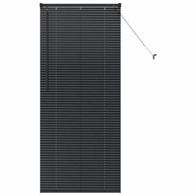 Berkfield Modern Window Blind With Curtains Manual Black Aluminium