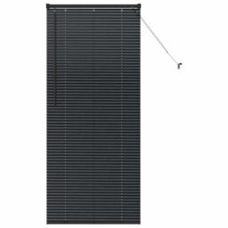 Berkfield Modern Window Blind With Curtains Manual Black Aluminium