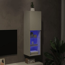 Berkfield Tv Cabinet With Led Lights White 30.5X30X102 Cm - thumbnail 5
