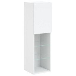 Berkfield Tv Cabinet With Led Lights White 30.5X30X102 Cm - thumbnail 7