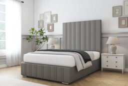 "Sloomy Langston Pewter Dumfries Bed Frame With Mattress With 50"" Upholstered Headboard 6' Super King" - thumbnail 2