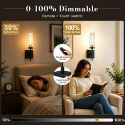Amorly Wall Sconce Set Of 2,wireless Wall Sconces With Remote Control, Rechargeable Dimmable Wall Lights For Bedroom Living Room Entryway - thumbnail 6