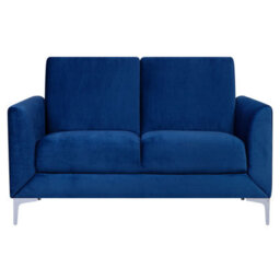 Beliani Sofa 2 Seater Fenes Velvet Navy Blue - thumbnail 1
