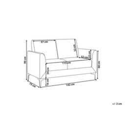 Beliani Sofa 2 Seater Fenes Velvet Navy Blue - thumbnail 3