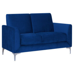 Beliani Sofa 2 Seater Fenes Velvet Navy Blue - thumbnail 4