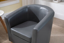 Westwood Luxury Faux Leather Tub Chair Armchair Office Reception Sofa Living Room Grey - thumbnail 8