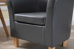 Westwood Luxury Faux Leather Tub Chair Armchair Office Reception Sofa Living Room Grey - thumbnail 9