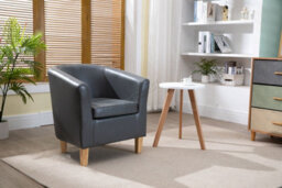 Westwood Luxury Faux Leather Tub Chair Armchair Office Reception Sofa Living Room Grey