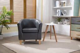 Westwood Luxury Faux Leather Tub Chair Armchair Office Reception Sofa Living Room Grey - thumbnail 2