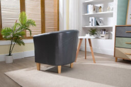 Westwood Luxury Faux Leather Tub Chair Armchair Office Reception Sofa Living Room Grey - thumbnail 4