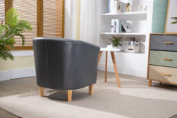 Westwood Luxury Faux Leather Tub Chair Armchair Office Reception Sofa Living Room Grey - thumbnail 6