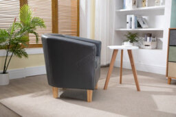 Westwood Luxury Faux Leather Tub Chair Armchair Office Reception Sofa Living Room Grey - thumbnail 7