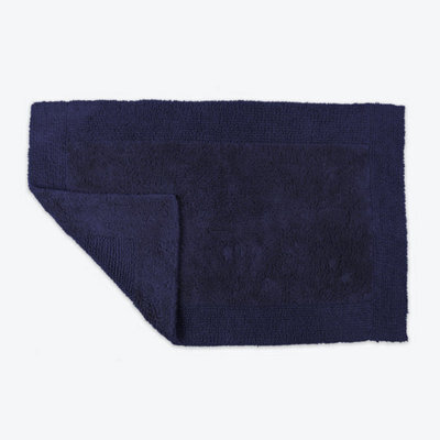 Allure Bath Fashions Elegance Reversible Heavyweight Bath Mat - Navy Blue - image 1