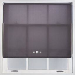 Furnished Trimmable Roller Blind With Triple Square Eyelets And Metal Fittings - Dark Grey Daylight Shade (W)210Cm X (L)165Cm - thumbnail 1
