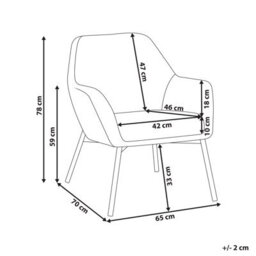 Beliani Armchair Jabro Fabric Off-White - thumbnail 3