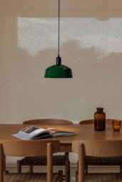 Luminosa Lighting Luminosa Tatawin Medium Dome Pendant Ceiling Light Black, Gloss Green 1X E27 - thumbnail 2