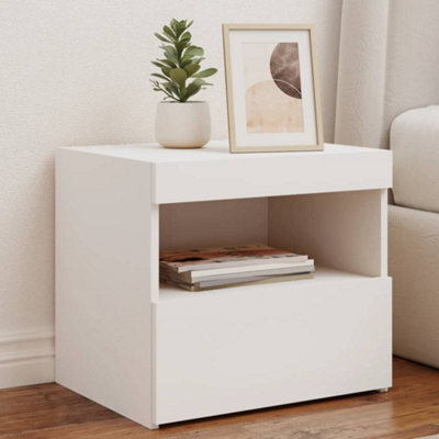Berkfield Bedside Cabinets With Led Lights 2 Pcs White 50X40X45 Cm - image 1