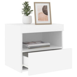 Berkfield Bedside Cabinets With Led Lights 2 Pcs White 50X40X45 Cm - thumbnail 5