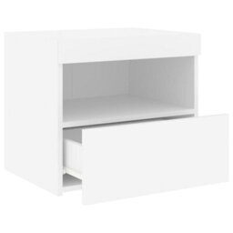 Berkfield Bedside Cabinets With Led Lights 2 Pcs White 50X40X45 Cm - thumbnail 8