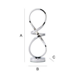 Valuelights Infinity Chrome Swirl Integrated Led Table Lamp - thumbnail 7
