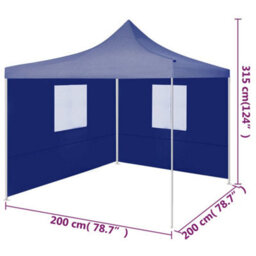 Berkfield Professional Folding Party Tent With 2 Sidewalls 2X2 M Steel Blue - thumbnail 9