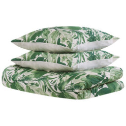 Beliani Duvet Cover Set Greenwood 155 X 220 Cm Sateen Cotton Green - thumbnail 8