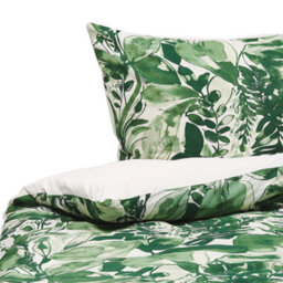 Beliani Duvet Cover Set Greenwood Sateen Cotton 155 X 220 Cm Green