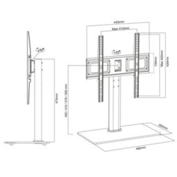 Ttap Tabletop Pedestal Tv And Monitor Stand Tt44S Swivel And Height Adjustable - thumbnail 4
