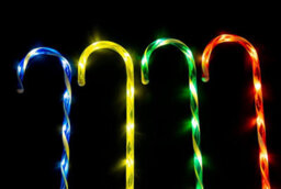 Shatchi 72Cm Tall Christmas Candy Cane Stack Lights Multicolour Set Of 4 Mains Powered - thumbnail 3