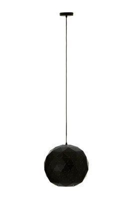 Orsina Small Black And Copper Pendant Light, Geometric Steel Ceiling Light With Gold-Finish Interior - image 1
