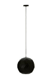 Orsina Small Black And Copper Pendant Light, Geometric Steel Ceiling Light With Gold-Finish Interior - thumbnail 1