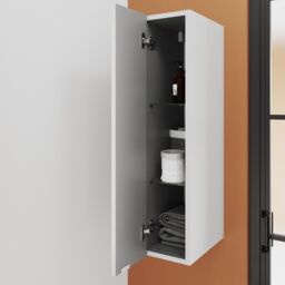 GoodHome Imandra Deep Gloss White Bathroom Single Wall Cabinet (H)90Cm (W)20Cm - thumbnail 4