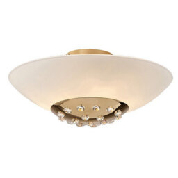Luminosa Lighting Luminosa Amada Flush Ceiling 6 Light G9, French Gold/opal White Glass - thumbnail 1