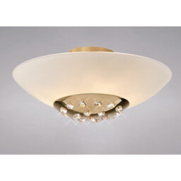 Luminosa Lighting Luminosa Amada Flush Ceiling 6 Light G9, French Gold/opal White Glass - thumbnail 2