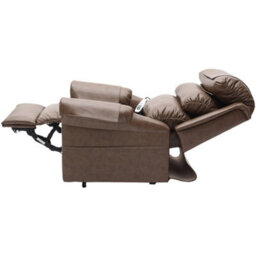 Loops Comfortable Dual Motor Rise And Recline Armchair In Nutmeg Pu Leather - thumbnail 5