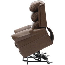 Loops Comfortable Dual Motor Rise And Recline Armchair In Nutmeg Pu Leather - thumbnail 6